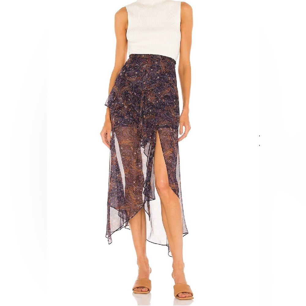 Veronica Beard NWT Trixie Silk Handkerchief Chiffon Ruffle Asymmetric Midi 4 - Picture 3 of 16